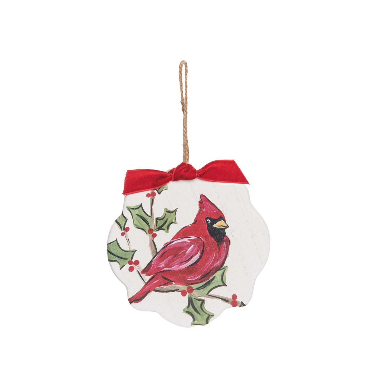MDF Cardinal Ornament Multicolor Christmas Tree Decoration